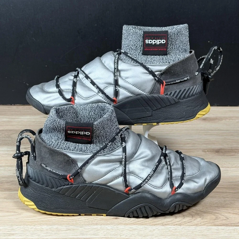 Adidas x Alexander Wang Shoes Mens Size 10.5 Silver Black Puff Trainer FV2960 - Picture 1 of 9